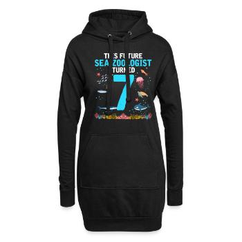 Zooologist Marine biologist 7 years birthday - Hoodie Dress - black - Front