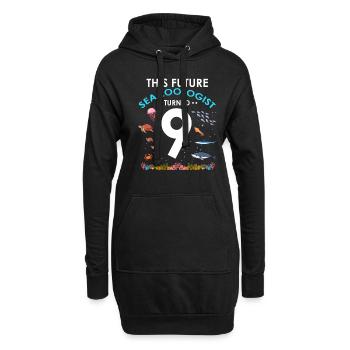 Zukünftiger Zooologe Geburtstag 9 Neun Jahre - Hoodie-Kleid - Schwarz - Vorne
