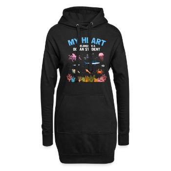 Le cœur appartient à un biologiste marin - Sweat-shirt à capuche long Femme - noir - Devant