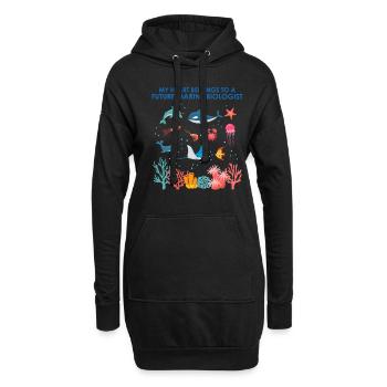 Le cœur appartient au biologiste marin Biologie marine mer - Sweat-shirt à capuche long Femme - noir - Devant
