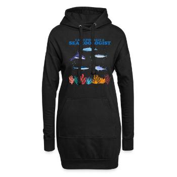 Zooologiste marin officiel Zooologie Mer - Sweat-shirt à capuche long Femme - noir - Devant