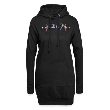 Sewing Heartbeat Knitting Clothing - Hoodie-Kleid - Schwarz - Vorne