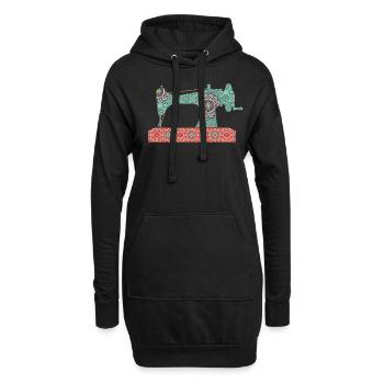 Sewing Machine Design For Quilting - Hoodie-Kleid - Schwarz - Vorne