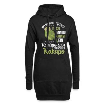 Sei ein Kakapo Papagei - Hoodie-Kleid - Schwarz - Vorne