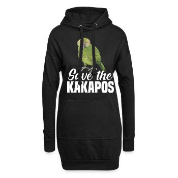 Rettet die Kakapos Papagei Tierschutz - Hoodie-Kleid - Schwarz - Vorne