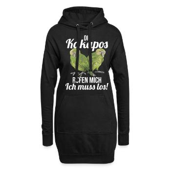 Die Kakapos rufen mich Papagei - Hoodie-Kleid - Schwarz - Vorne