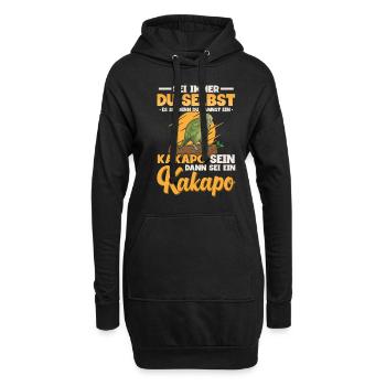 Sei ein Kakapo Papagei - Hoodie-Kleid - Schwarz - Vorne