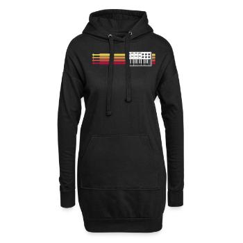 Synthétiseur Rétro Synthétiseurs Modulaires - Sweat-shirt à capuche long Femme - noir - Devant