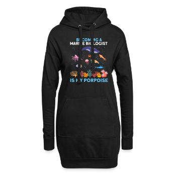 Whale Ocean Sea Biologiste marin Biologie marine - Sweat-shirt à capuche long Femme - noir - Devant