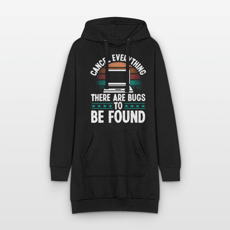 Assurance qualité Vintage Bugs Code Testing QA Sweat-shirt à capuche long Femme