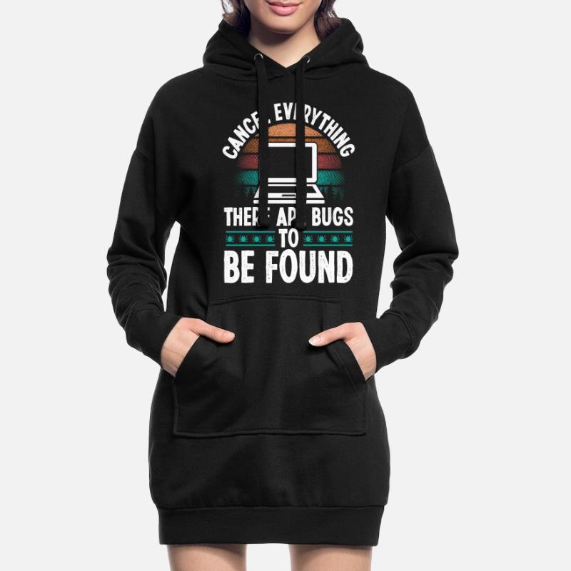 Assurance qualité Vintage Bugs Code Testing QA Sweat-shirt à capuche long Femme