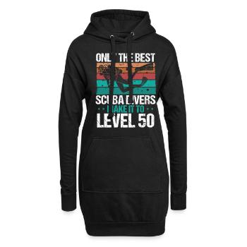 Niveau 50 ans Scuba Diver 50e anniversaire Plongée - Sweat-shirt à capuche long Femme - noir - Devant
