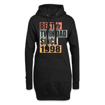 Zwillinge Vater Zwillingsvater seit 1998 - Hoodie-Kleid - Schwarz - Vorne