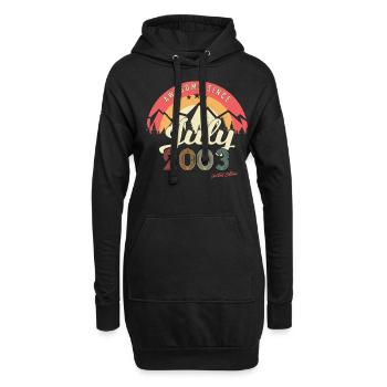 Mois de naissance Juillet 2003 - Sweat-shirt à capuche long Femme - noir - Devant