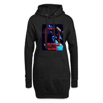 Geige Design im grunge Punk Look Geigenspieler - Hoodie-Kleid - Schwarz - Vorne