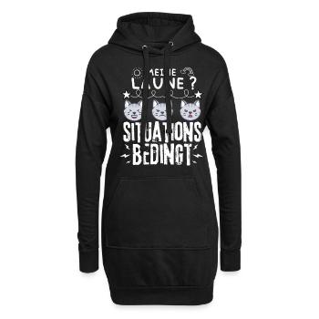 miese Laune Choleriker und Katzen - Hoodie-Kleid - Schwarz - Vorne