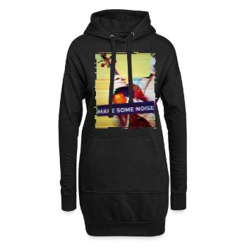 Geige Design im grunge Punk Look Geigenspieler - Hoodie-Kleid - Schwarz - Vorne