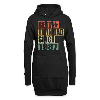 Zwillinge Vater Zwillingsvater seit 1987 - Hoodie-Kleid - Schwarz - Vorne