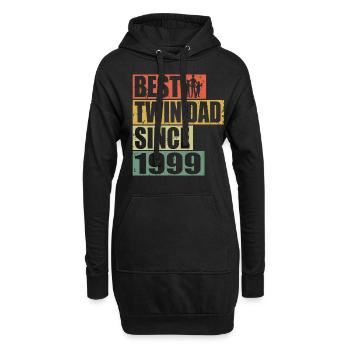 Zwillinge Vater Zwillingsvater seit 1999 - Hoodie-Kleid - Schwarz - Vorne