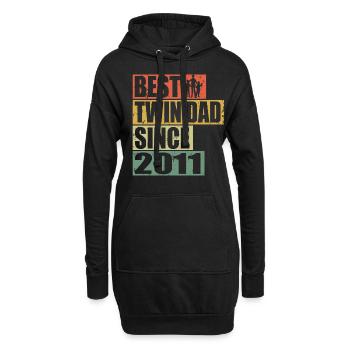 Zwillinge Vater Zwillingsvater seit 2011 - Hoodie-Kleid - Schwarz - Vorne