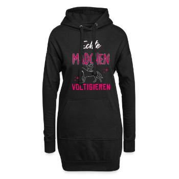 Echte Mädchen Voltigieren - Hoodie-Kleid - Schwarz - Vorne