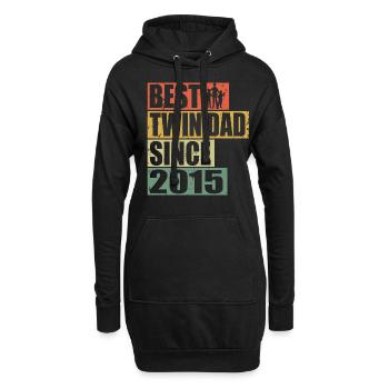 Zwillinge Vater Zwillingsvater seit 2015 - Hoodie-Kleid - Schwarz - Vorne