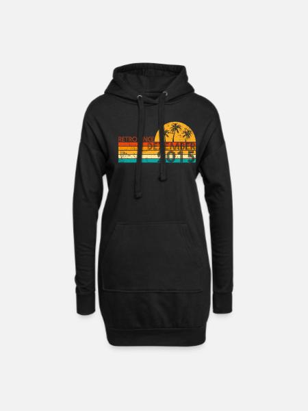 Retro since Dezember 2015 - Geburtstag im Dezember - Hoodie-Kleid - Schwarz
