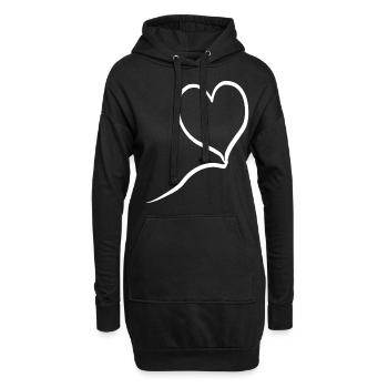 Cœur blanc dans la conception de ballons - Sweat-shirt à capuche long Femme - noir - Devant