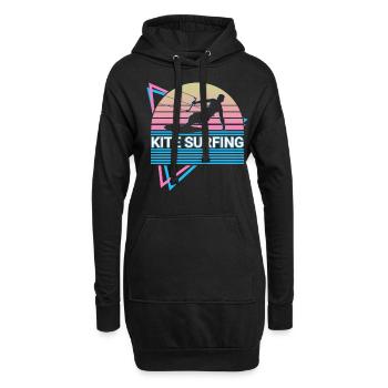 Kitesurf Kitesurfer Retro Gift - Sweat-shirt à capuche long Femme - noir - Devant