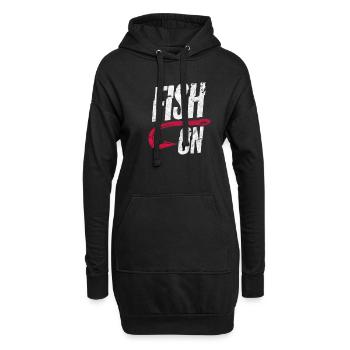 Angler - Hoodie-Kleid - Schwarz - Vorne