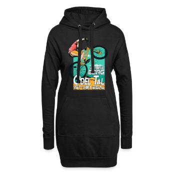 E-Bike Berg oder Tal ist mir egal Pedelec E-Bike - Hoodie-Kleid - Schwarz - Vorne