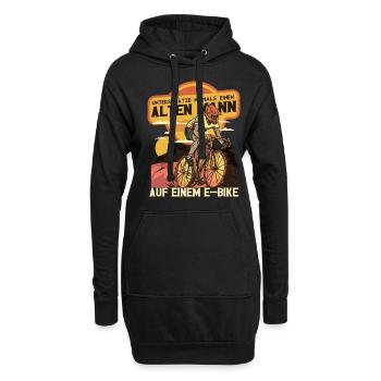Unterschätze niemals einen alten Mann Pedelec - Hoodie-Kleid - Schwarz - Vorne