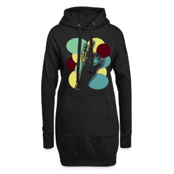 Reingeschaut Retro Reingeguckt - Hoodie-Kleid - Schwarz - Vorne