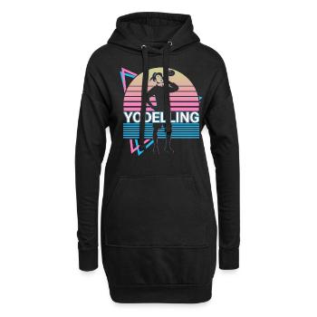 Jodelndes Retro-Geschenk - Hoodie-Kleid - Schwarz - Vorne
