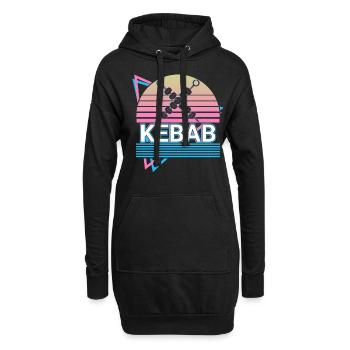 Brochettes de kebab Doner Kebap Retro Gift - Sweat-shirt à capuche long Femme - noir - Devant