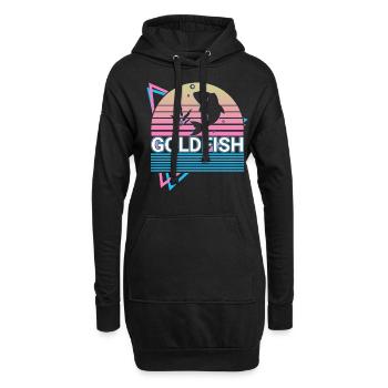 Goldfisch Retro Geschenk - Hoodie-Kleid - Schwarz - Vorne