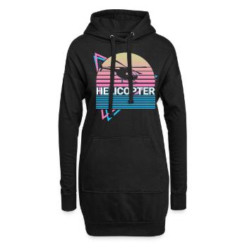 Pilote d’hélicoptère Aviation Retro Gift - Sweat-shirt à capuche long Femme - noir - Devant
