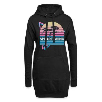 Speerfischen Speerfischer Retro Geschenk - Hoodie-Kleid - Schwarz - Vorne