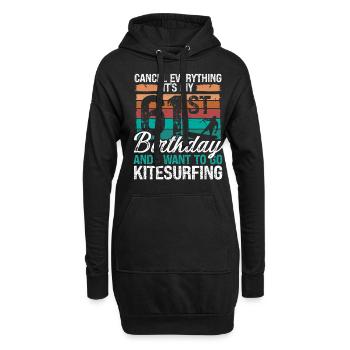 61 Birthday Kiteboarding Kitesurfer 61 Year Old - Hoodie-Kleid - Schwarz - Vorne