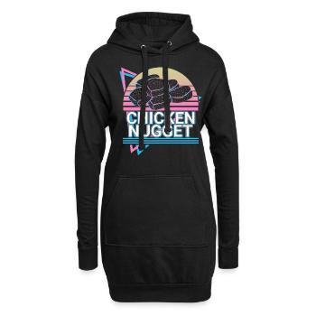 Nugget de poulet Retro Cadeau - Sweat-shirt à capuche long Femme - noir - Devant
