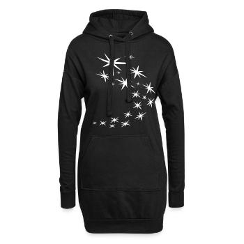 Design Blanc Ciel Étoilé - Sweat-shirt à capuche long Femme - noir - Devant