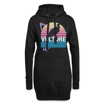 Geier Retro Geschenk - Hoodie-Kleid - Schwarz - Vorne