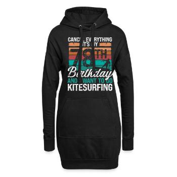 78 Anniversaire Kitesurfer 78 ans - Sweat-shirt à capuche long Femme - noir - Devant