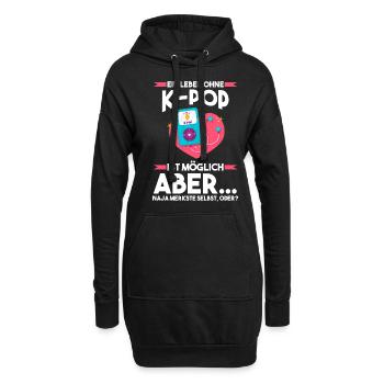 K-pop - Hoodie-Kleid - Schwarz - Vorne