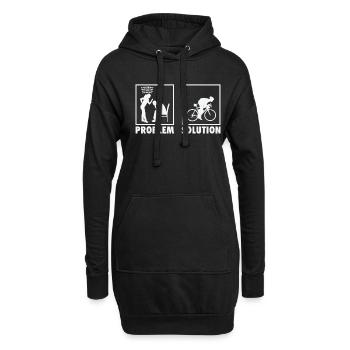 Énoncé du cycliste cycliste à vélo Solution au problème. - Sweat-shirt à capuche long Femme - noir - Devant