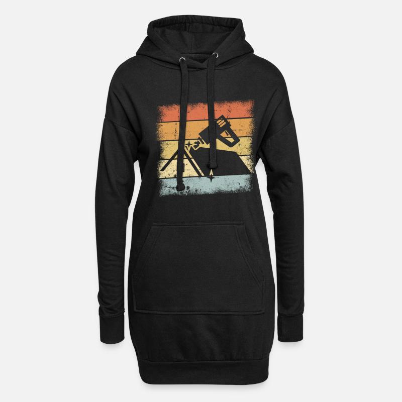 Dachdecker - Hoodie-Kleid - Schwarz