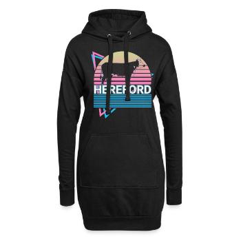 Hereford-Rind Hereford-Kuh Landwirt Retro-Geschenk - Hoodie-Kleid - Schwarz - Vorne