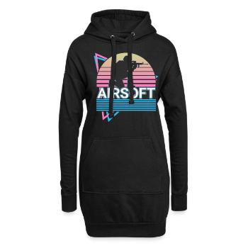 Airsoft Retro Geschenk - Hoodie-Kleid - Schwarz - Vorne