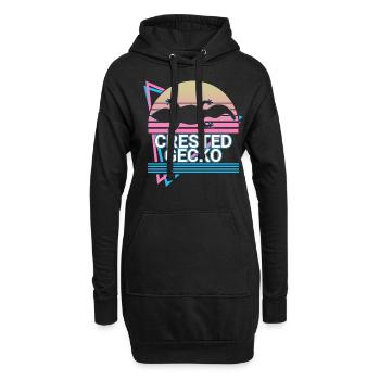 Schopfgecko Retro Geschenk - Hoodie-Kleid - Schwarz - Vorne