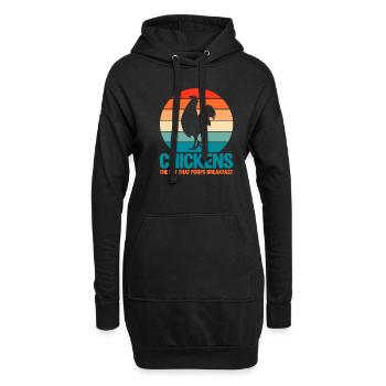 Huhn Bauernhof Geflügel Hahn Hühner Geschenk - Hoodie-Kleid - Schwarz - Vorne